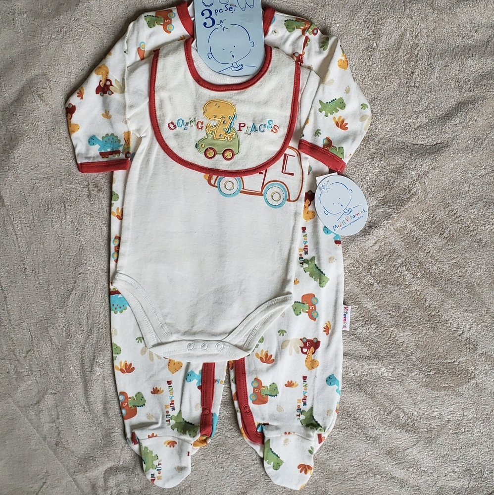 Baby Boy's Dinosaur Onsie Set